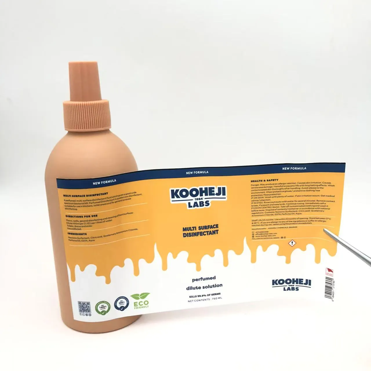 Етикети за пакување шишиња за дезинфекција